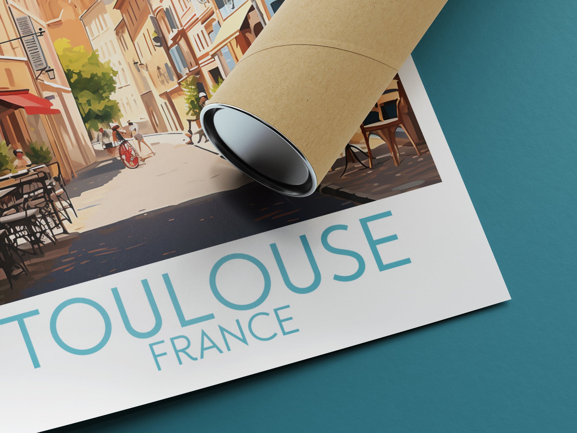 toulouse travel poster rolled france