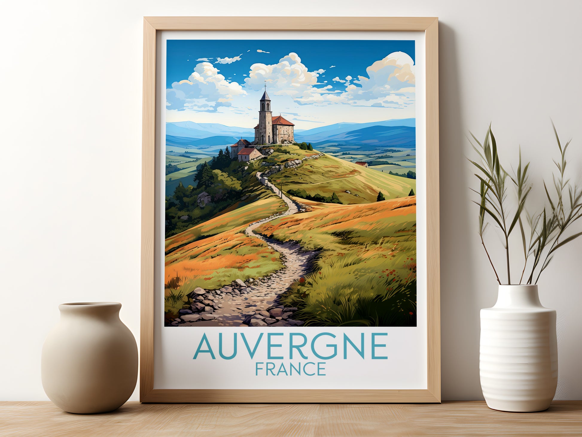 auvergne travel poster for kitchen france