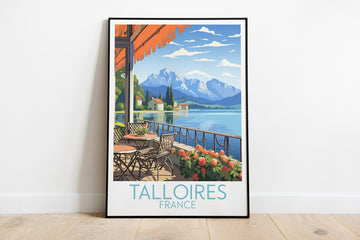 talloires travel poster on the ground france