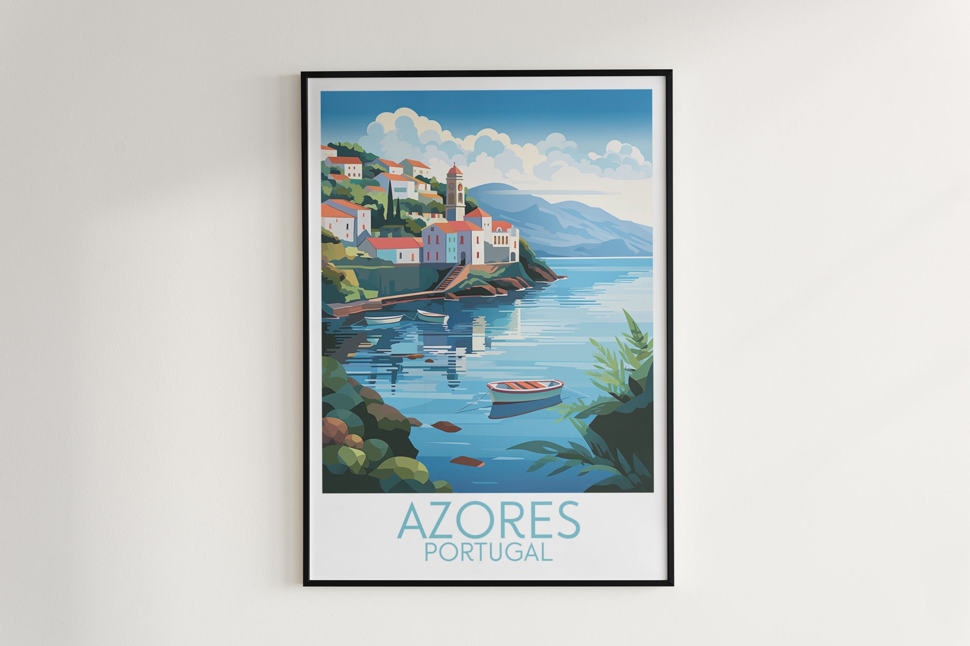 azores travel poster hanged on the wall portugal