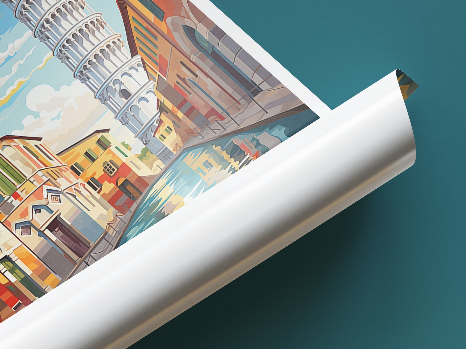 pisa travel poster tube italy