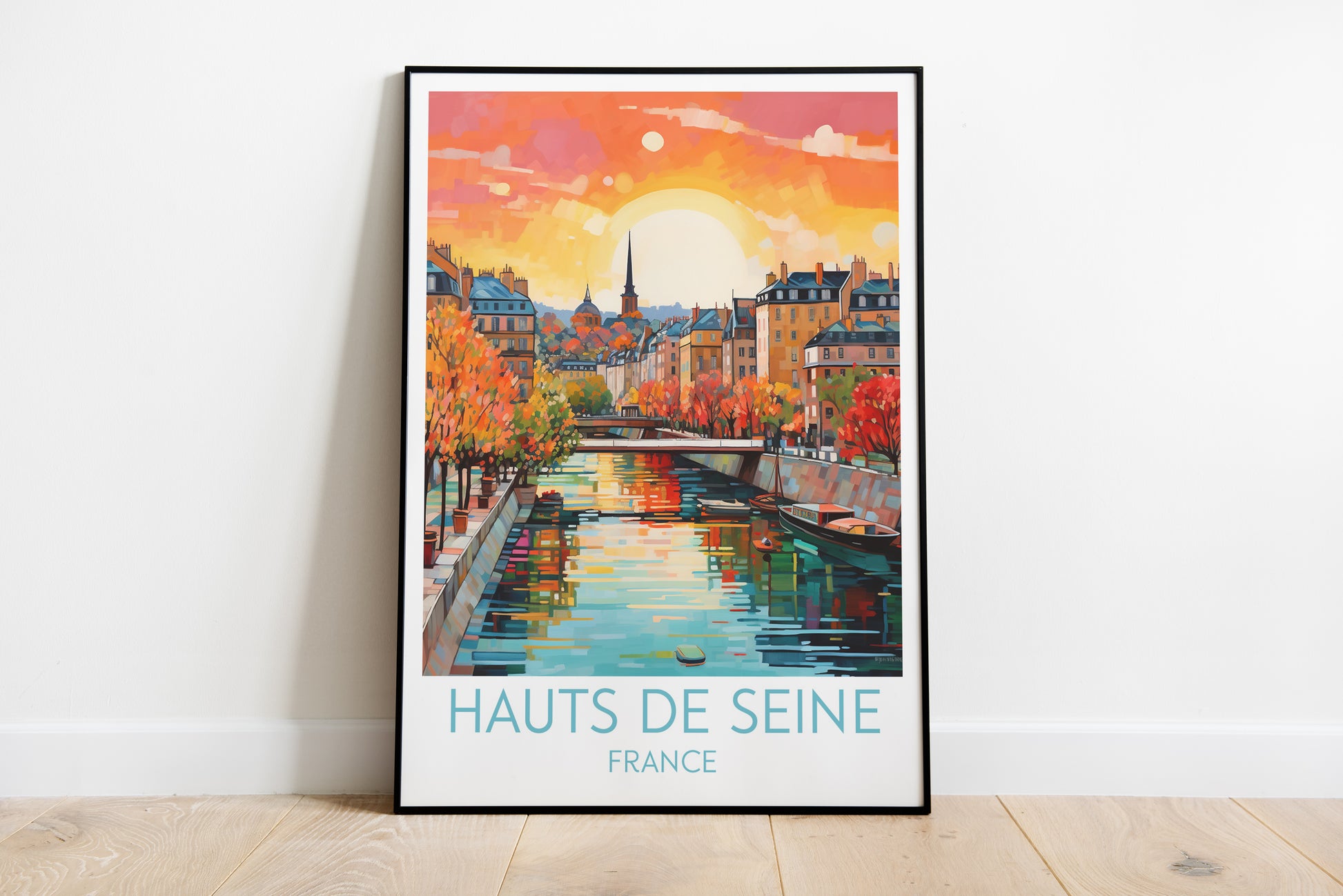 hauts de seine travel poster on the ground france