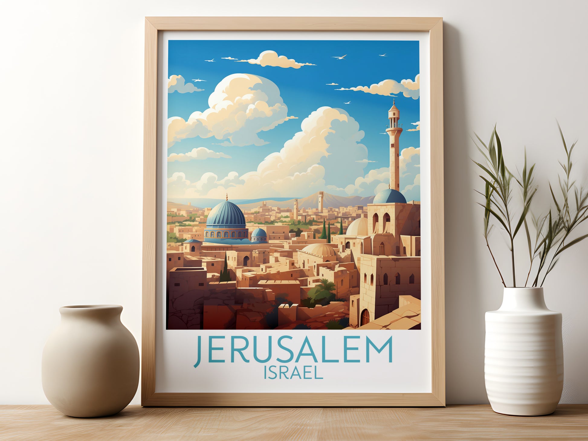 jerusalem travel poster for kitchen israel