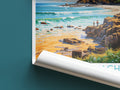 godrevy beach travel poster roll up england