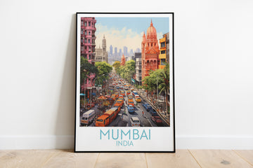 mumbai travel poster on the ground india