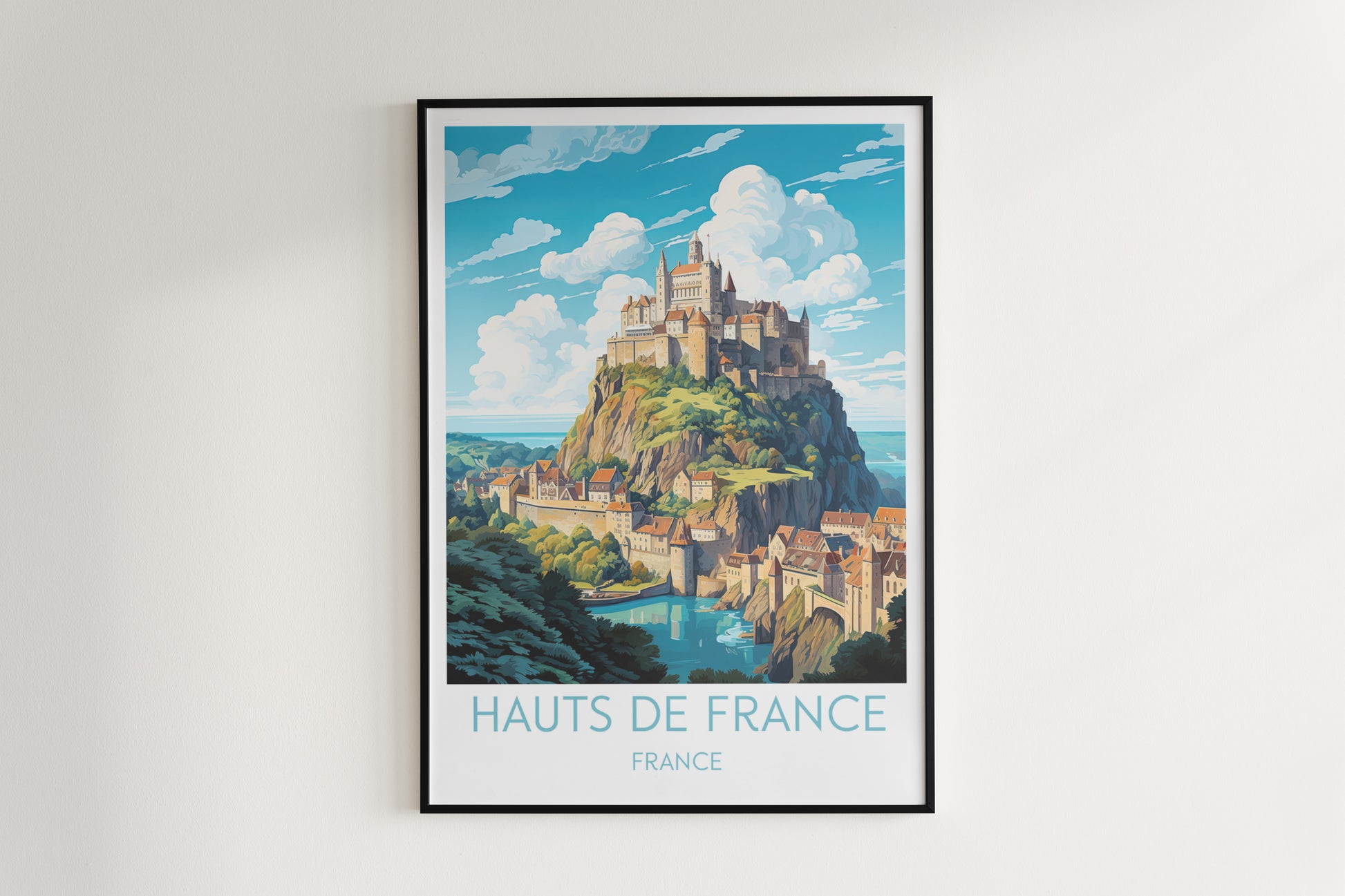 hauts de france travel poster hanged on the wall france