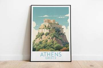 athens travel poster on the ground greece