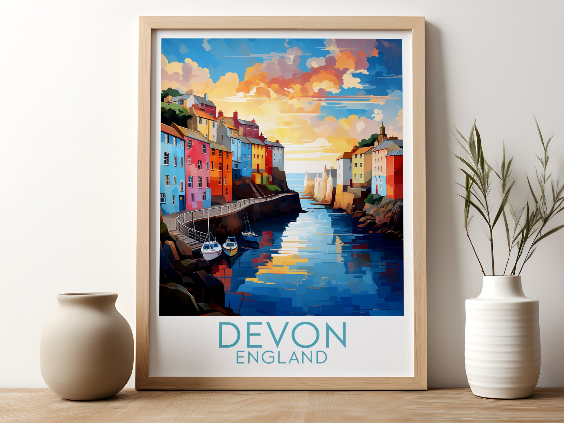 devon travel poster for kitchen england