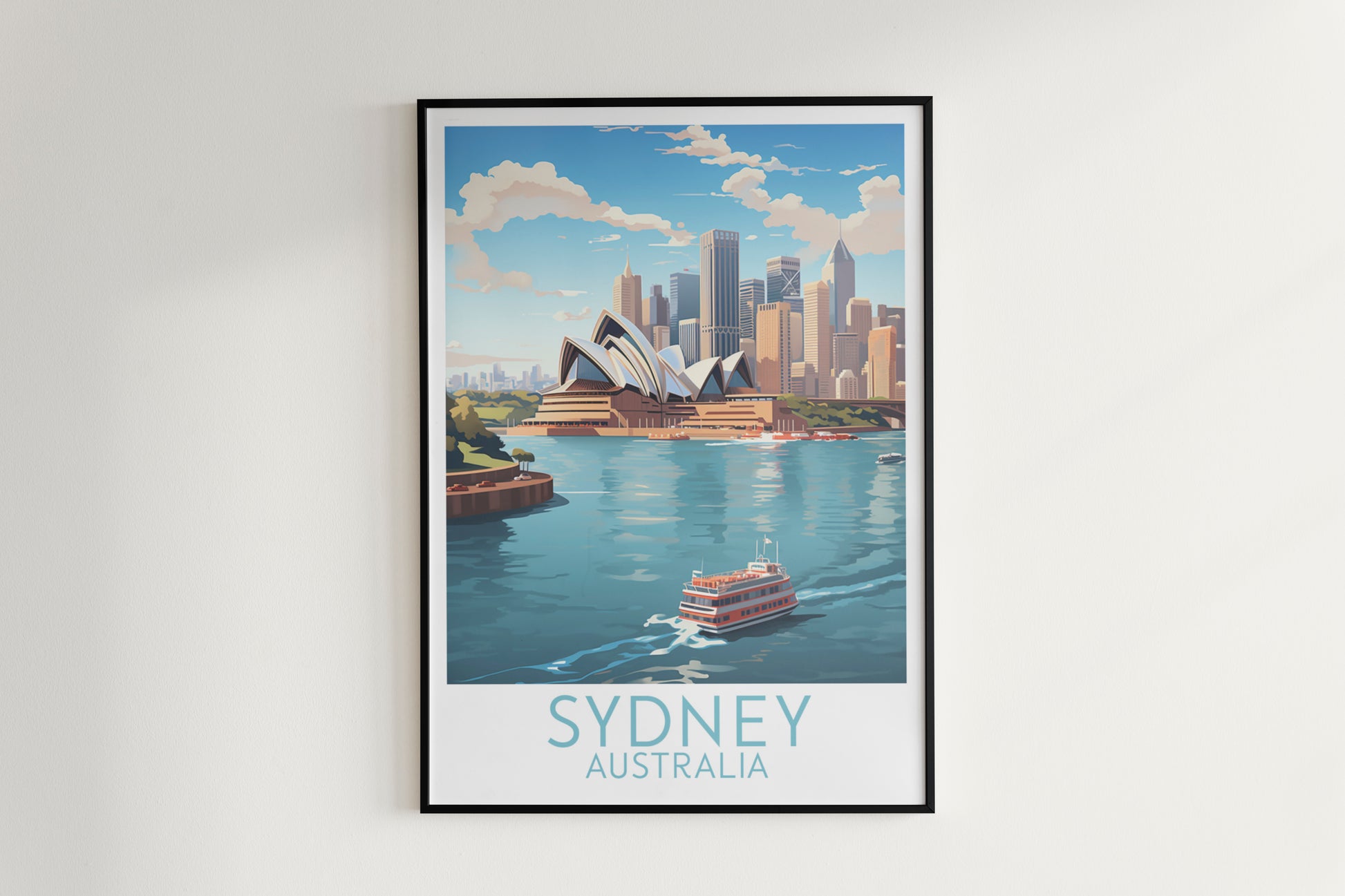 sydney travel poster hanged on the wall australia