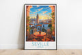 seville travel poster on the ground spain