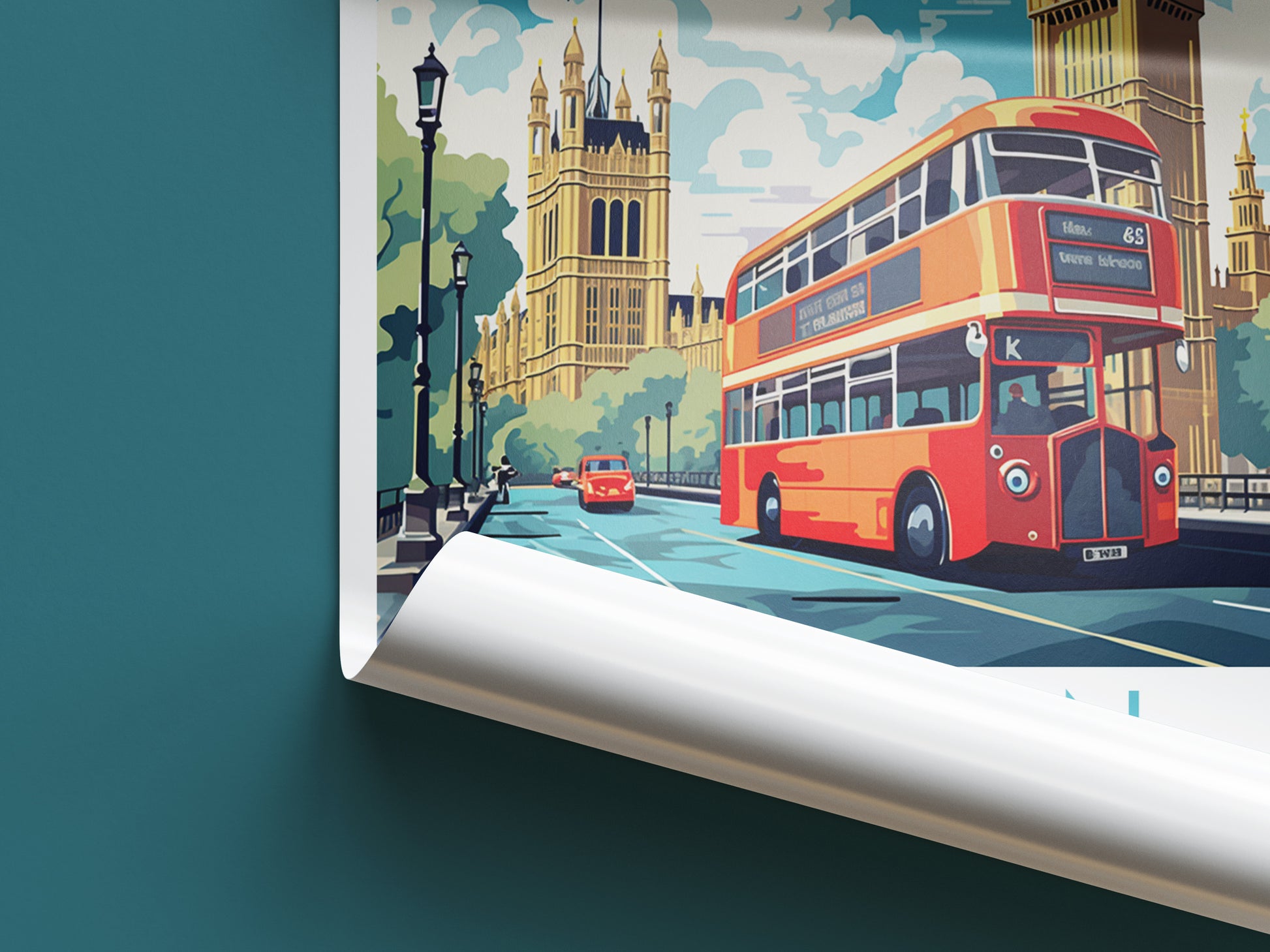 london travel poster roll up united kingdom