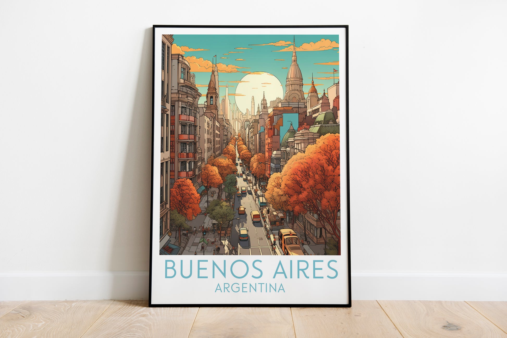 buenos aires travel poster on the ground argentina