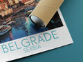 belgrade travel poster rolled serbia