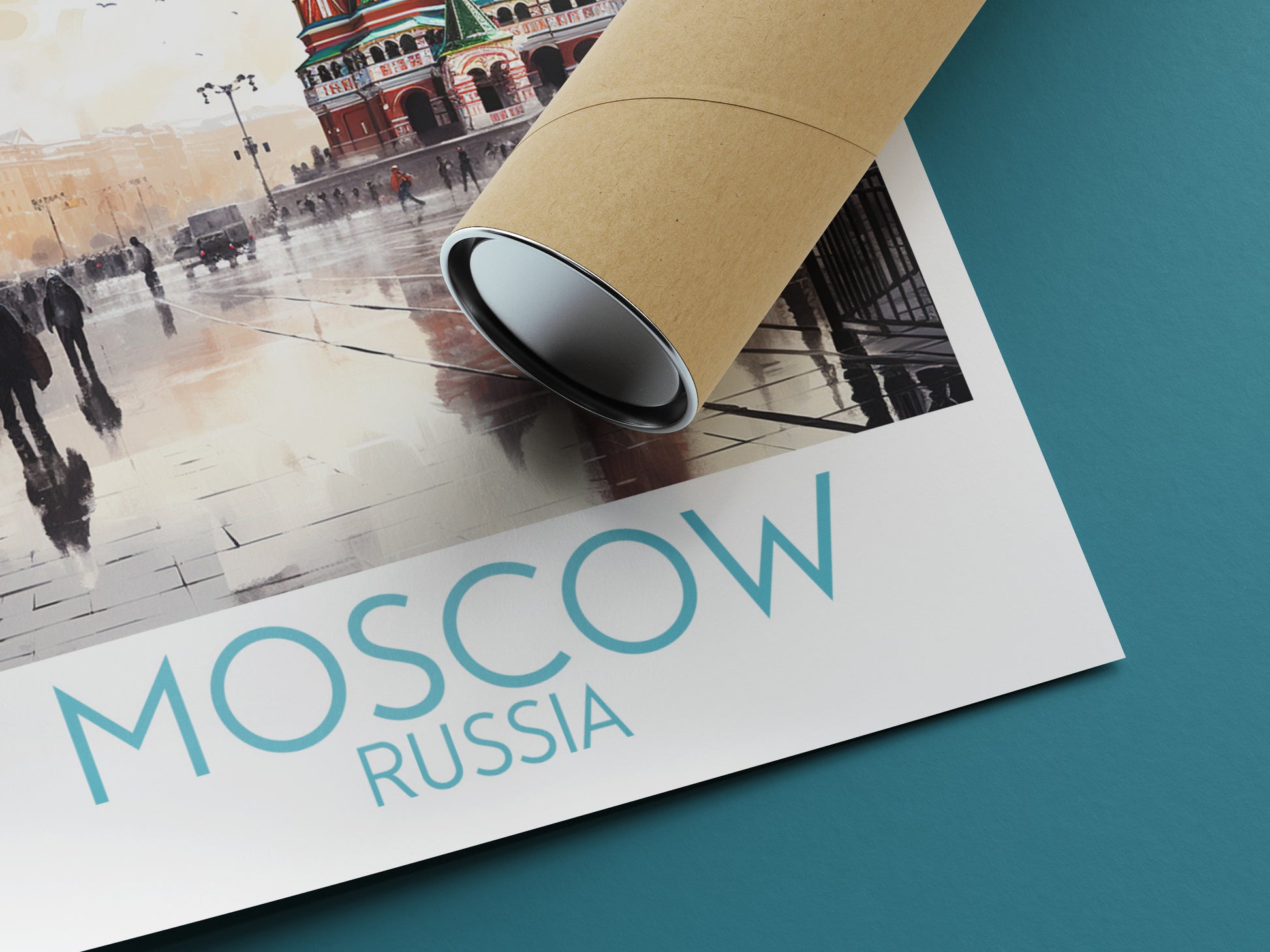 moscow travel poster rolled russia