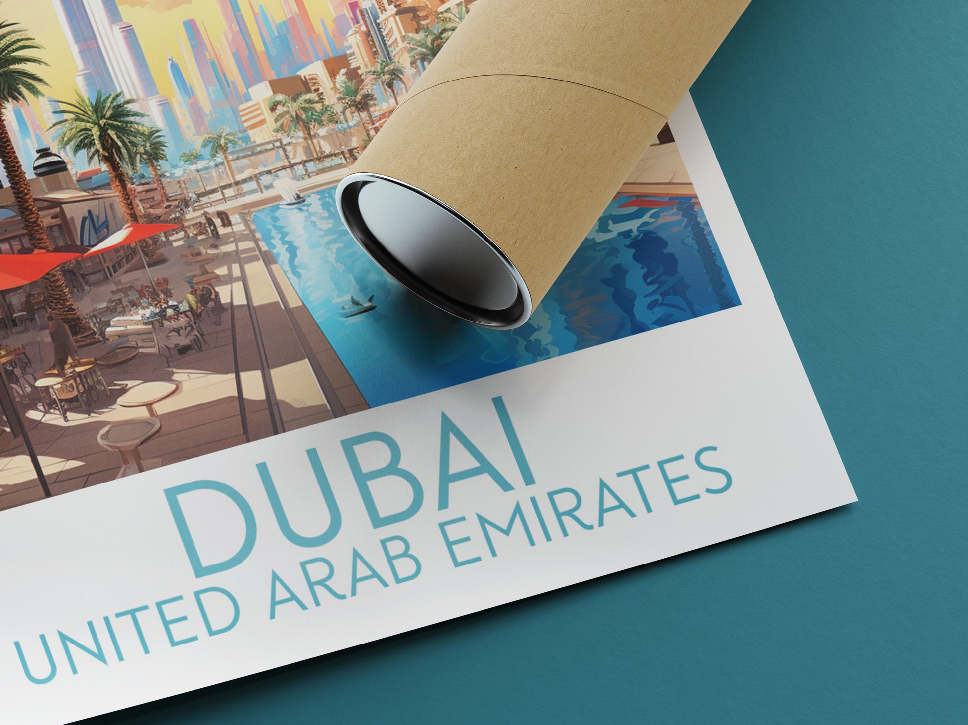 dubai travel poster rolled united arab emirates