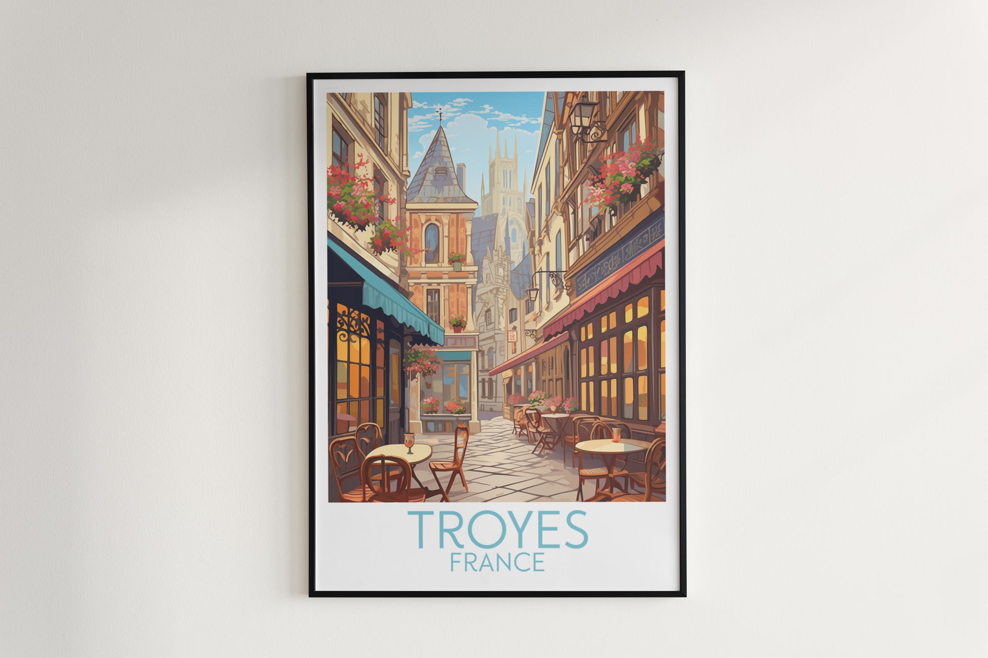 troyes travel poster hanged on the wall france