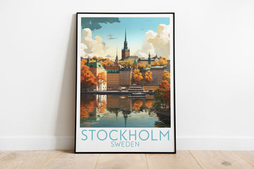 stockholm travel poster on the ground sweden