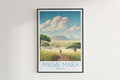 masai mara travel poster hanged on the wall kenya