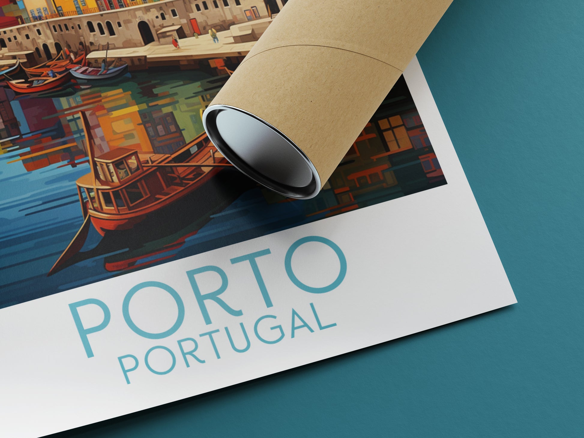 porto travel poster rolled portugal