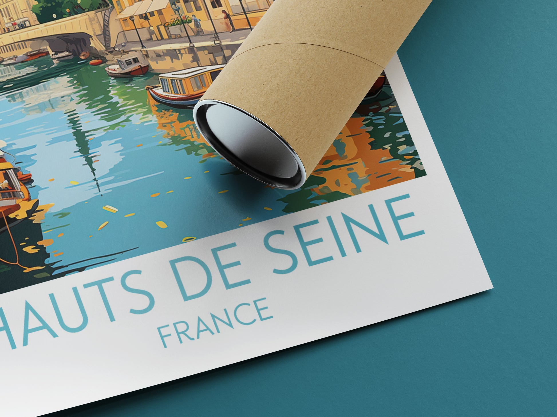 hauts de seine travel poster rolled france