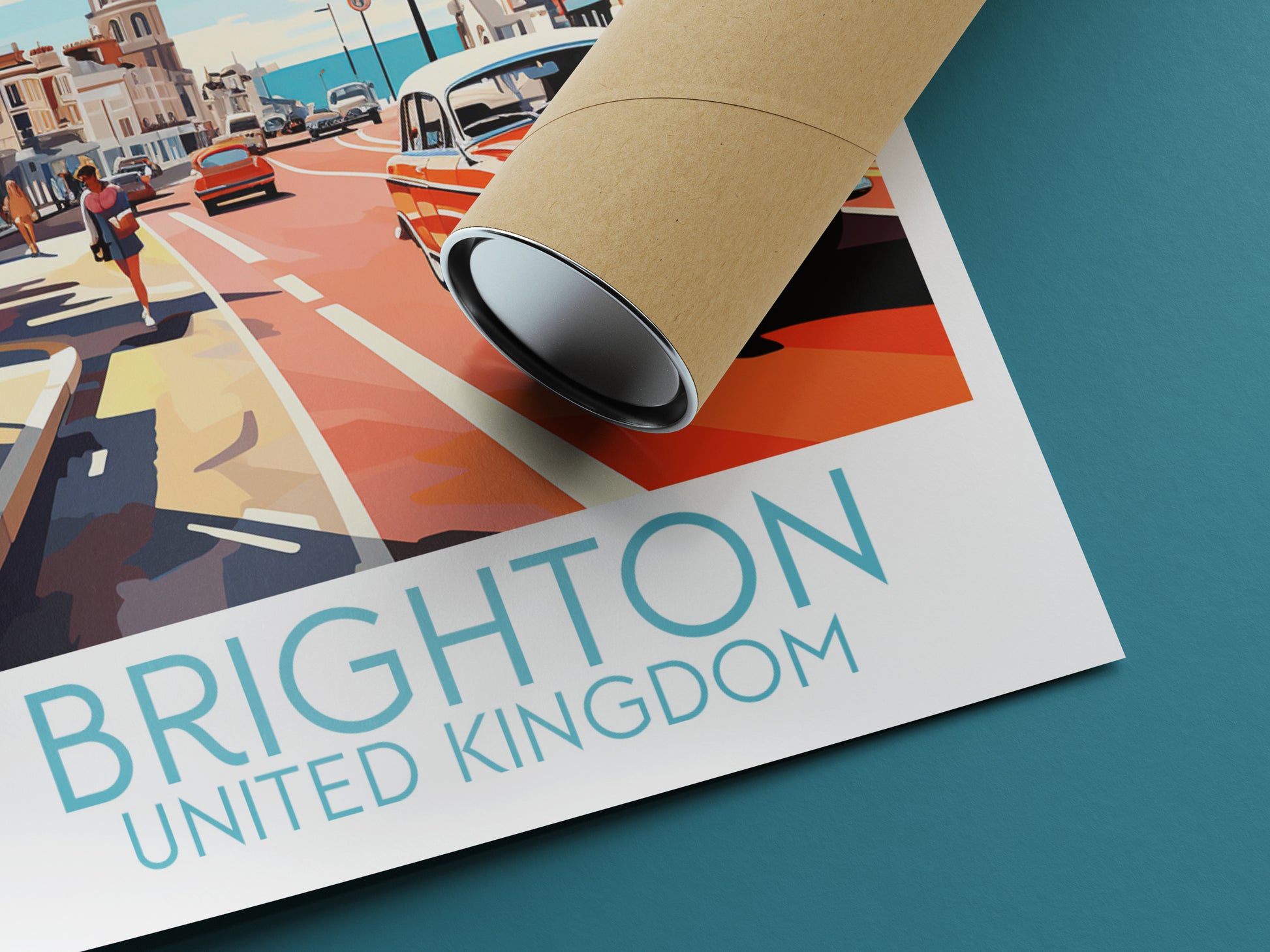 brighton travel poster rolled united kingdom