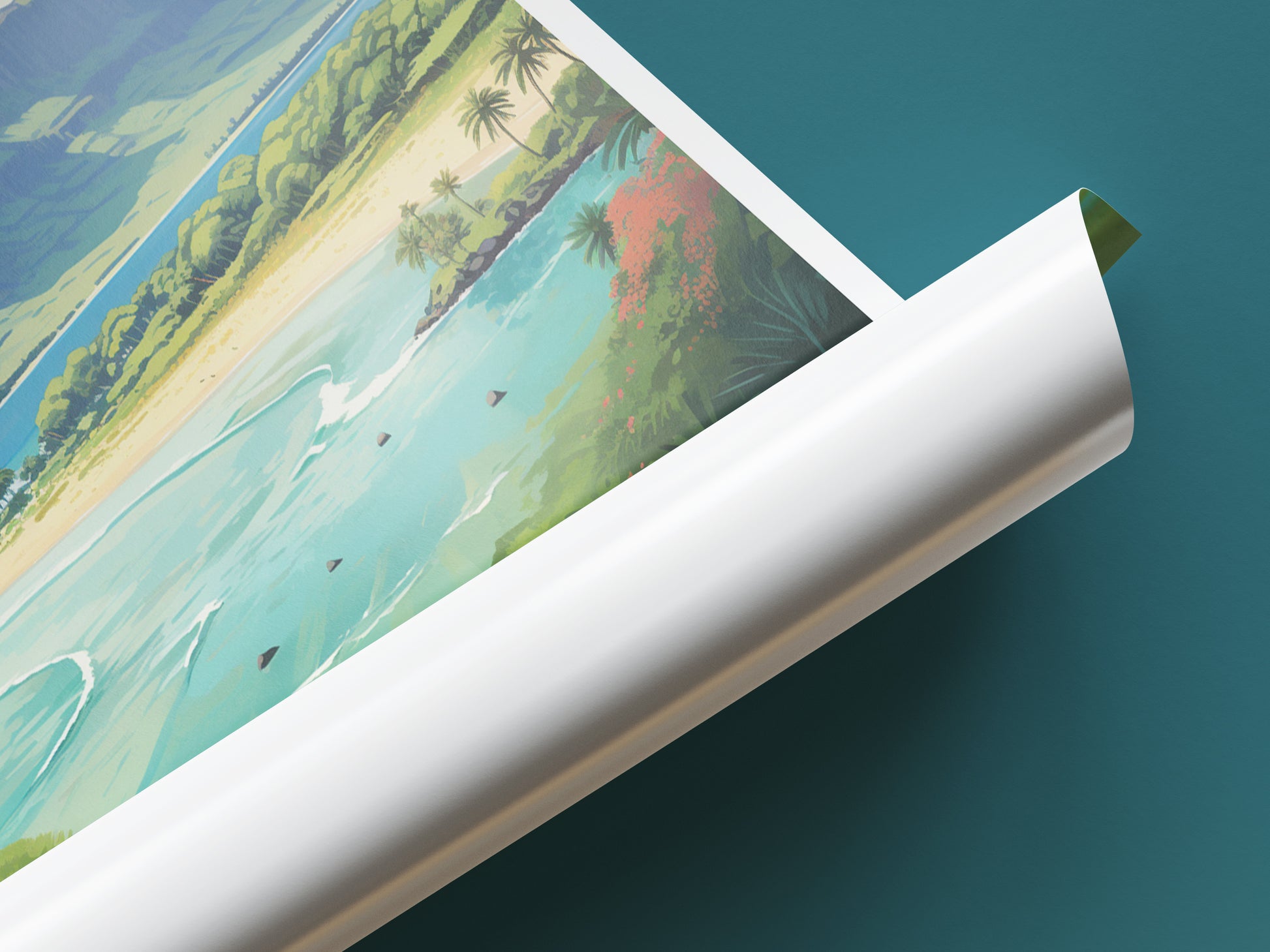 mauritius travel poster tube indian ocean