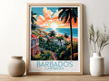 barbados travel poster for kitchen caribbean