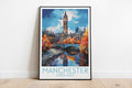 manchester travel poster on the ground england