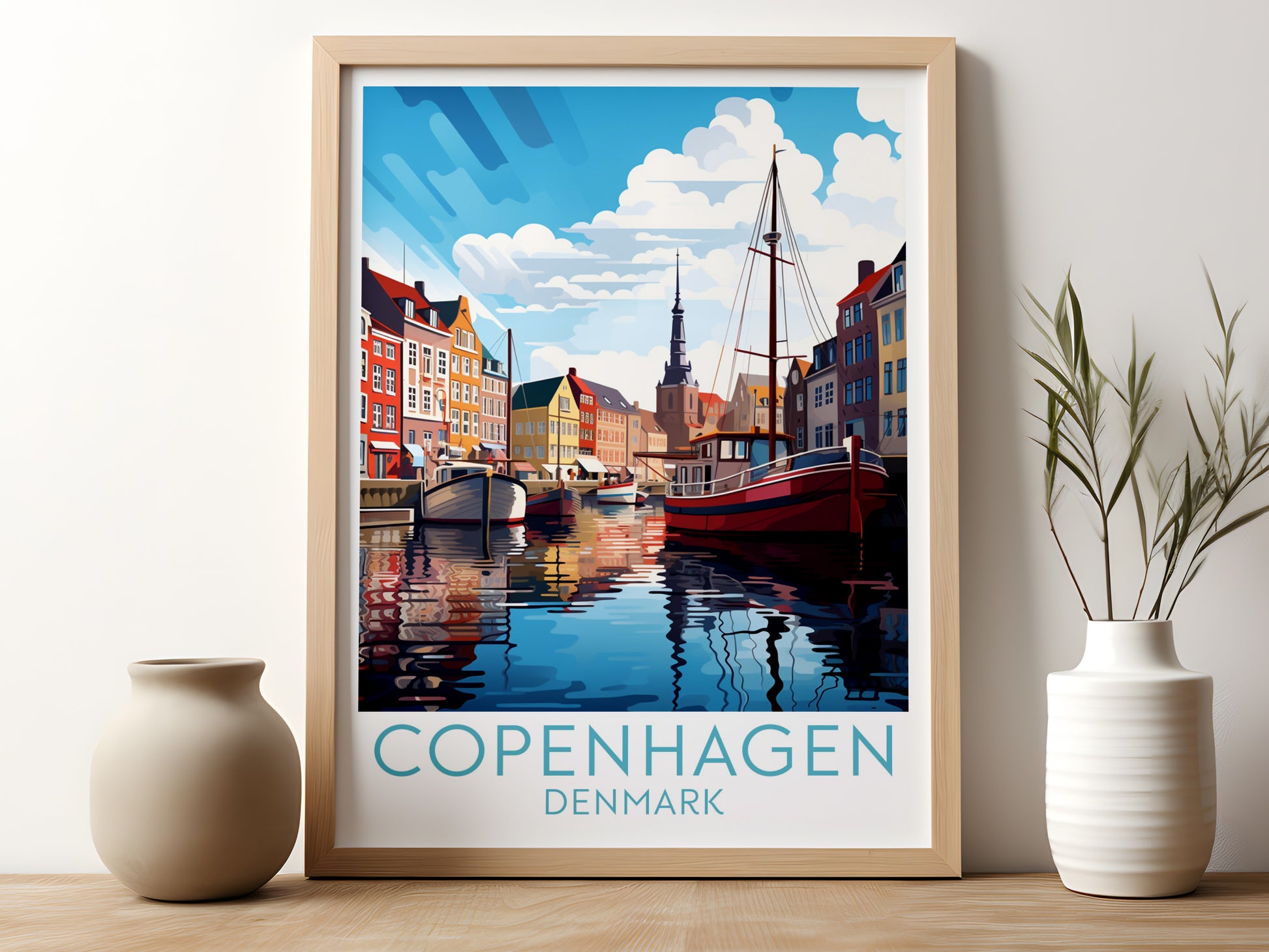 copenhagen travel poster for kitchen denmark