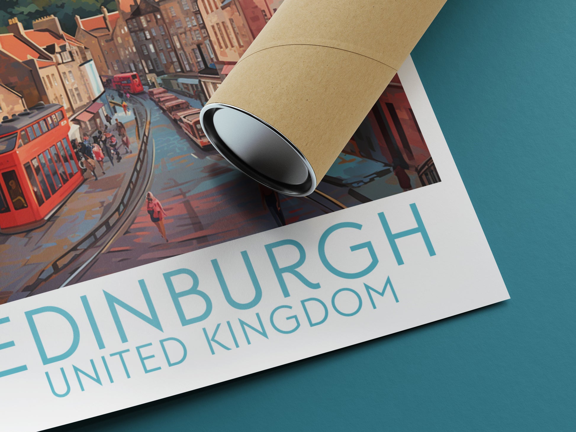 edinburgh travel poster rolled united kingdom