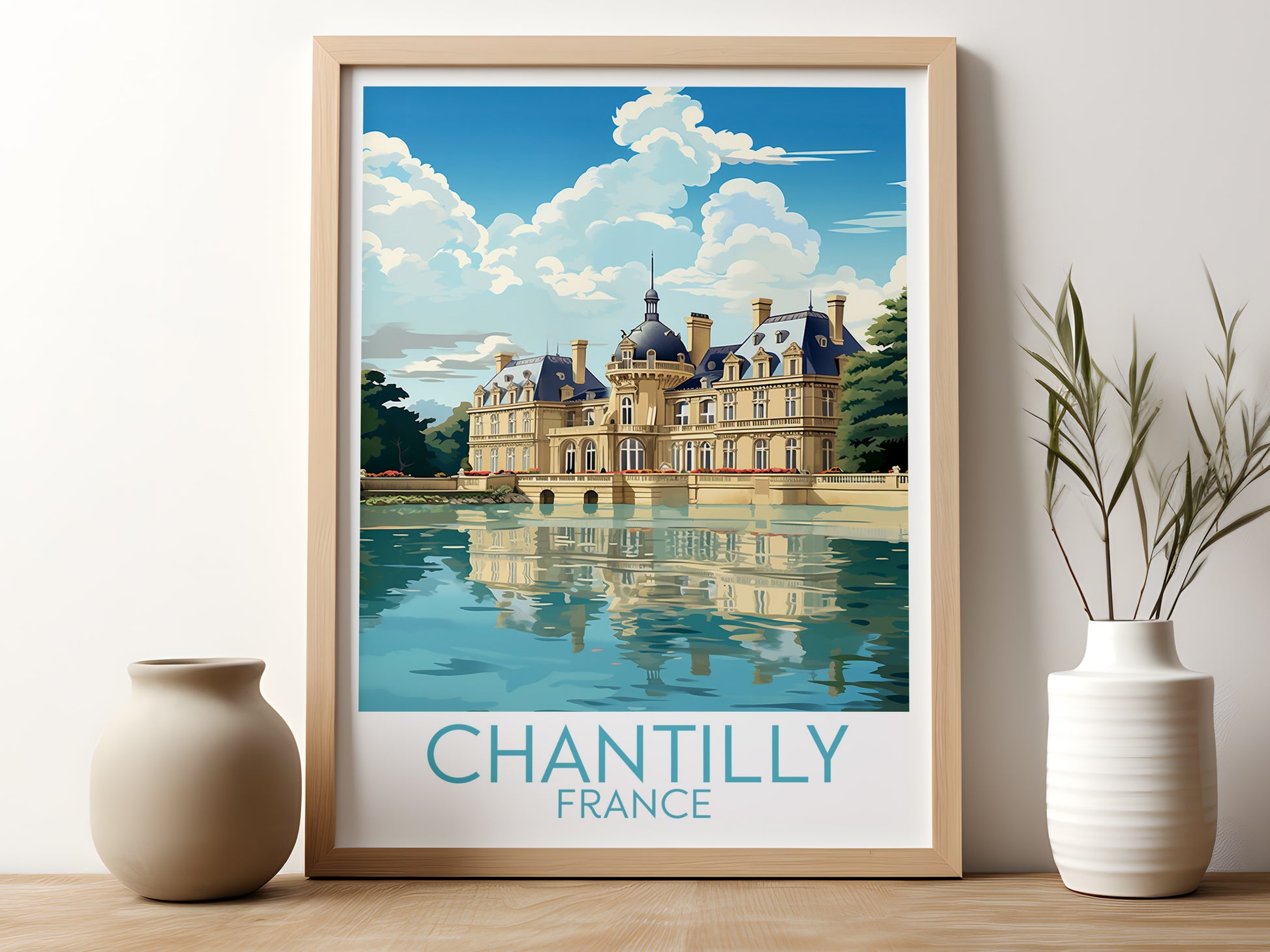 chantilly travel poster for kitchen france