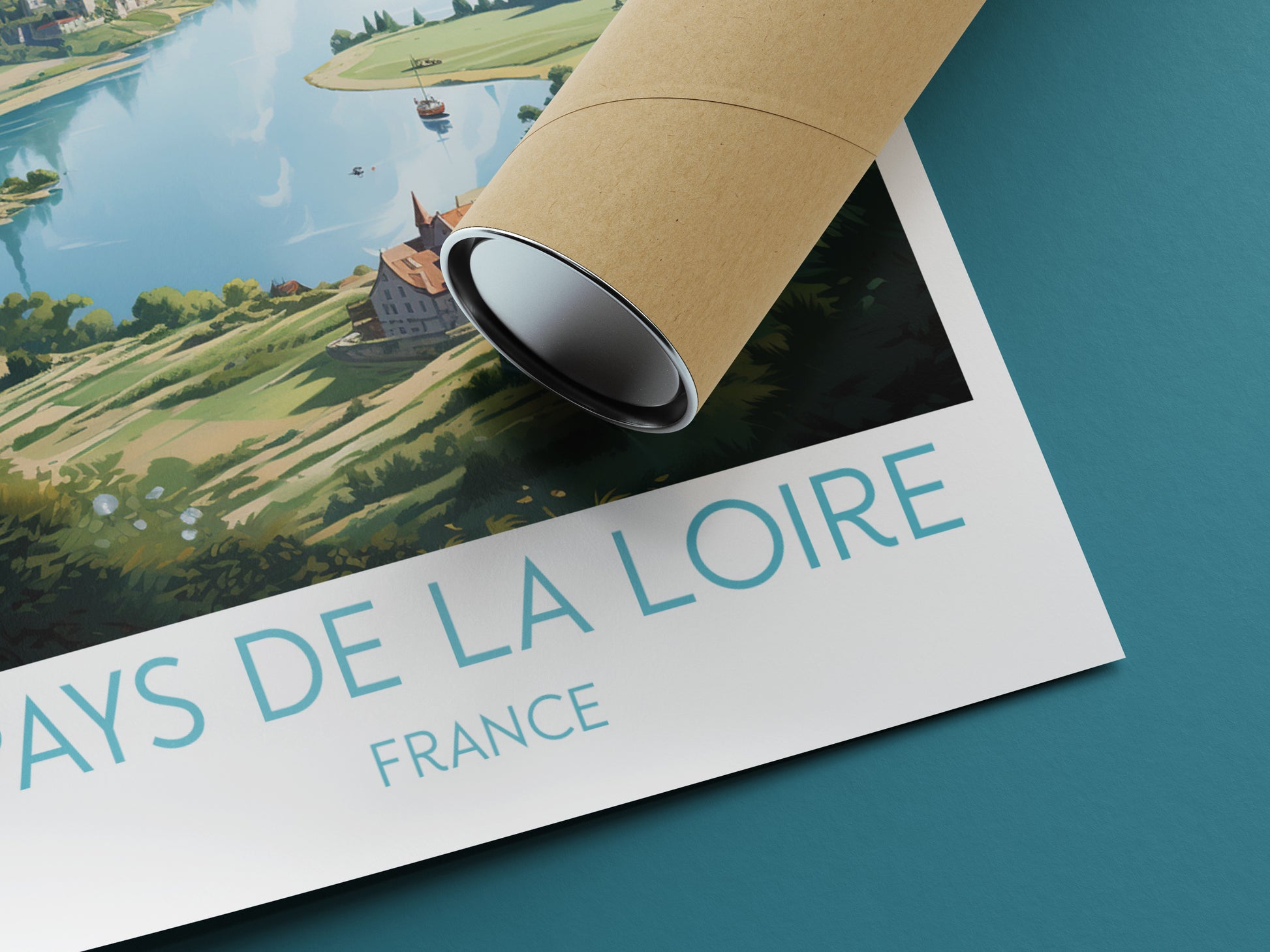 pays de la loire travel poster rolled france