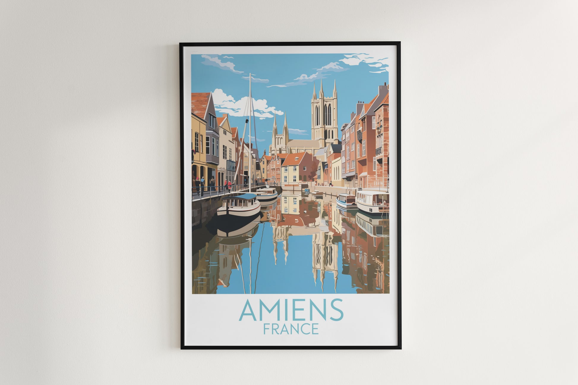 amiens travel poster hanged on the wall france