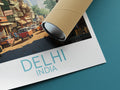 delhi travel poster rolled india