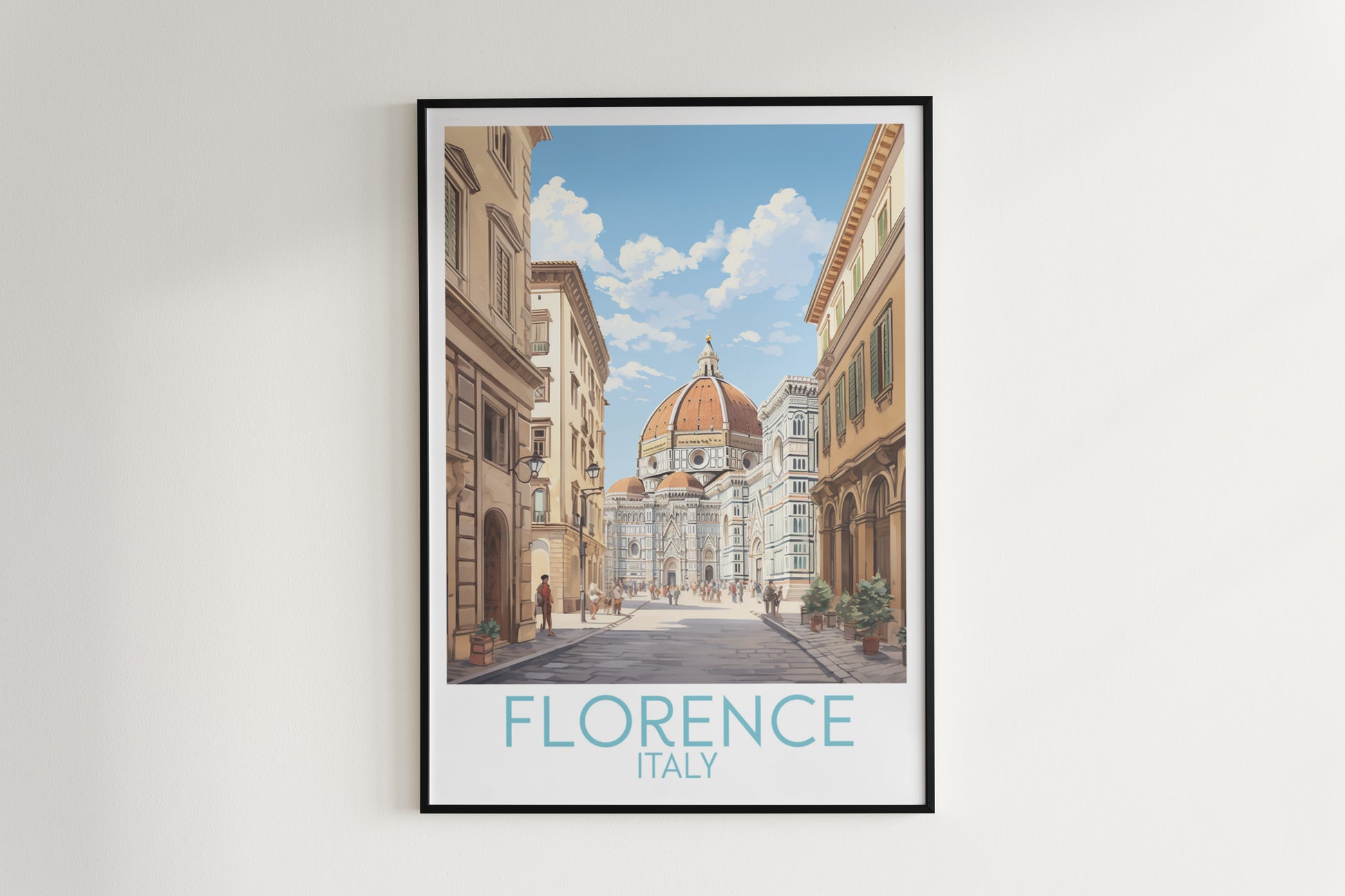 florence travel poster hanged on the wall italy