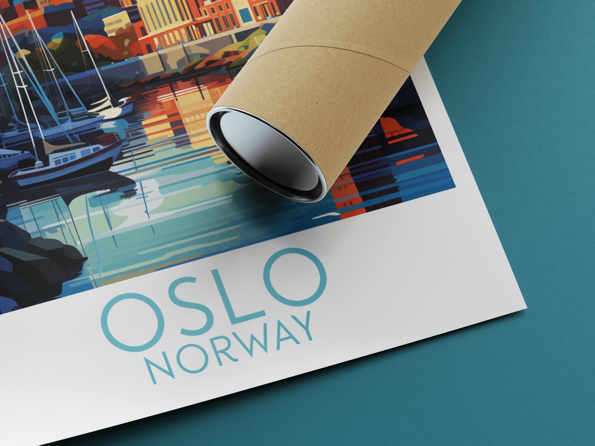 oslo travel poster rolled norway