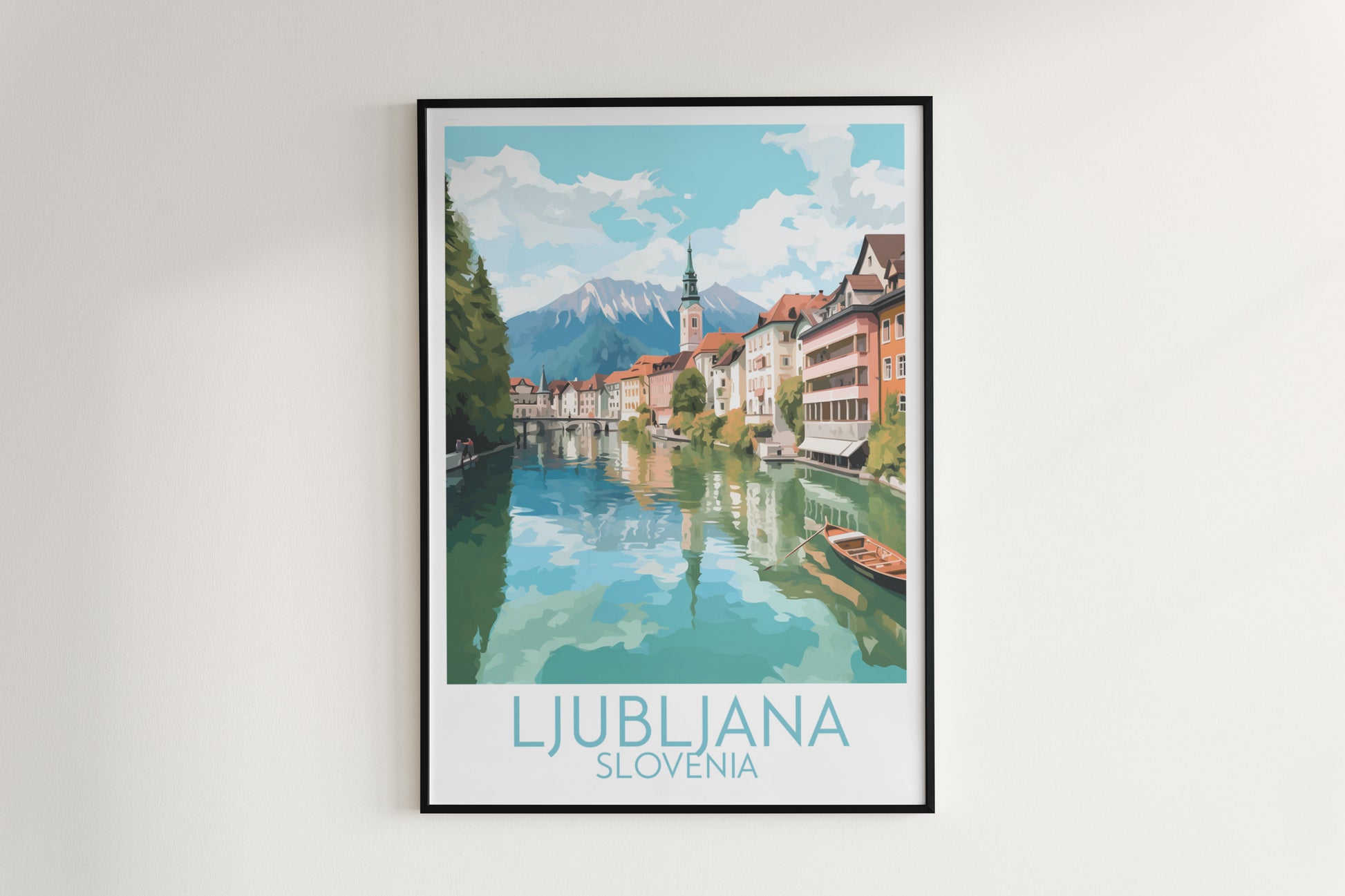 ljubljana travel poster hanged on the wall slovenia