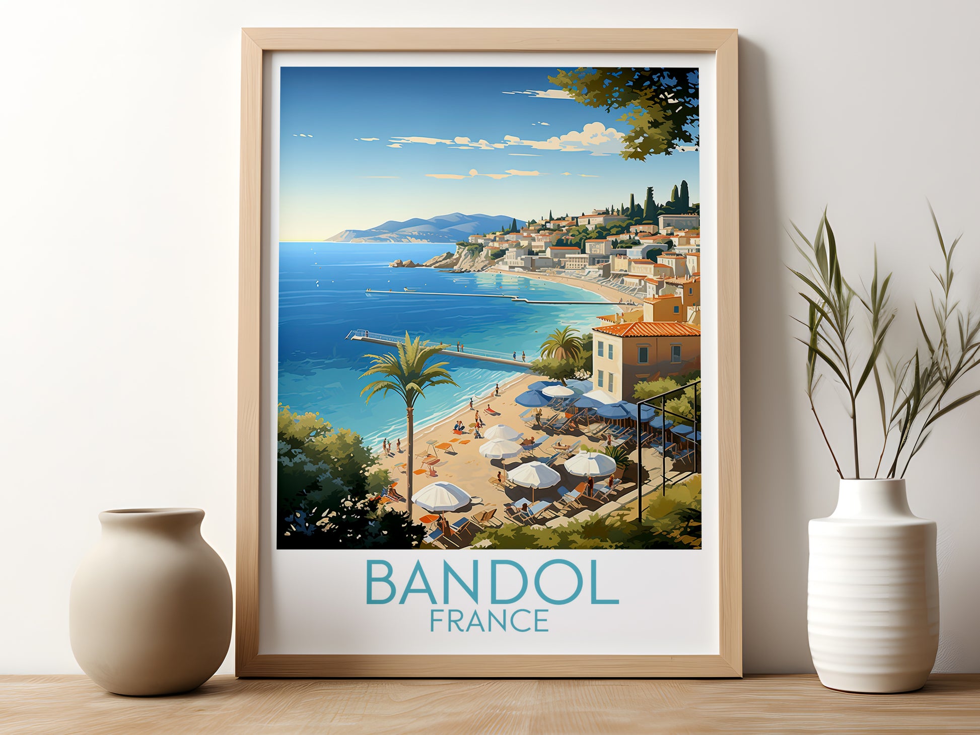 bandol travel poster for kitchen france