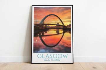 glasgow travel poster on the ground scotland