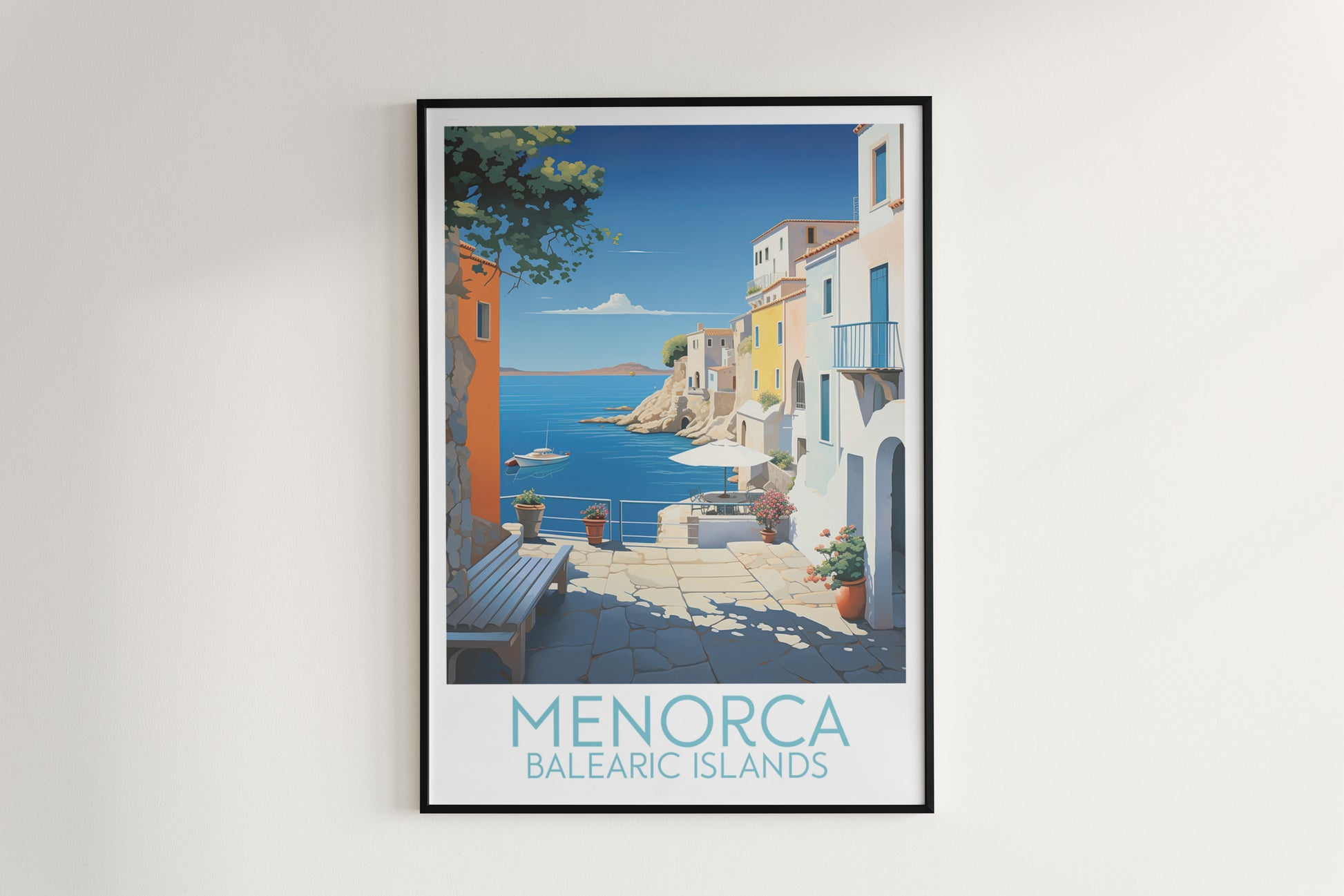 menorca travel poster hanged on the wall balearic islands