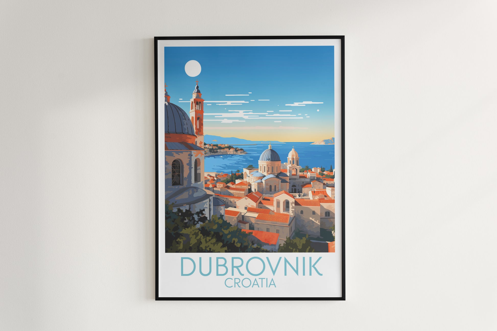 dubrovnik travel poster hanged on the wall croatia