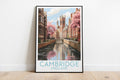 cambridge travel poster on the ground england