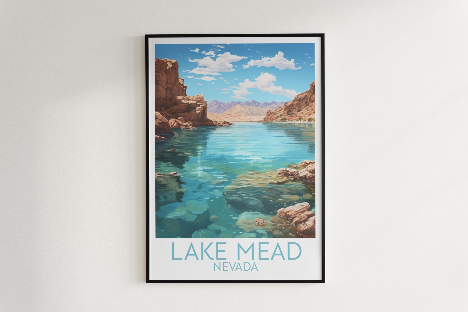 lake mead travel poster hanged on the wall nevada