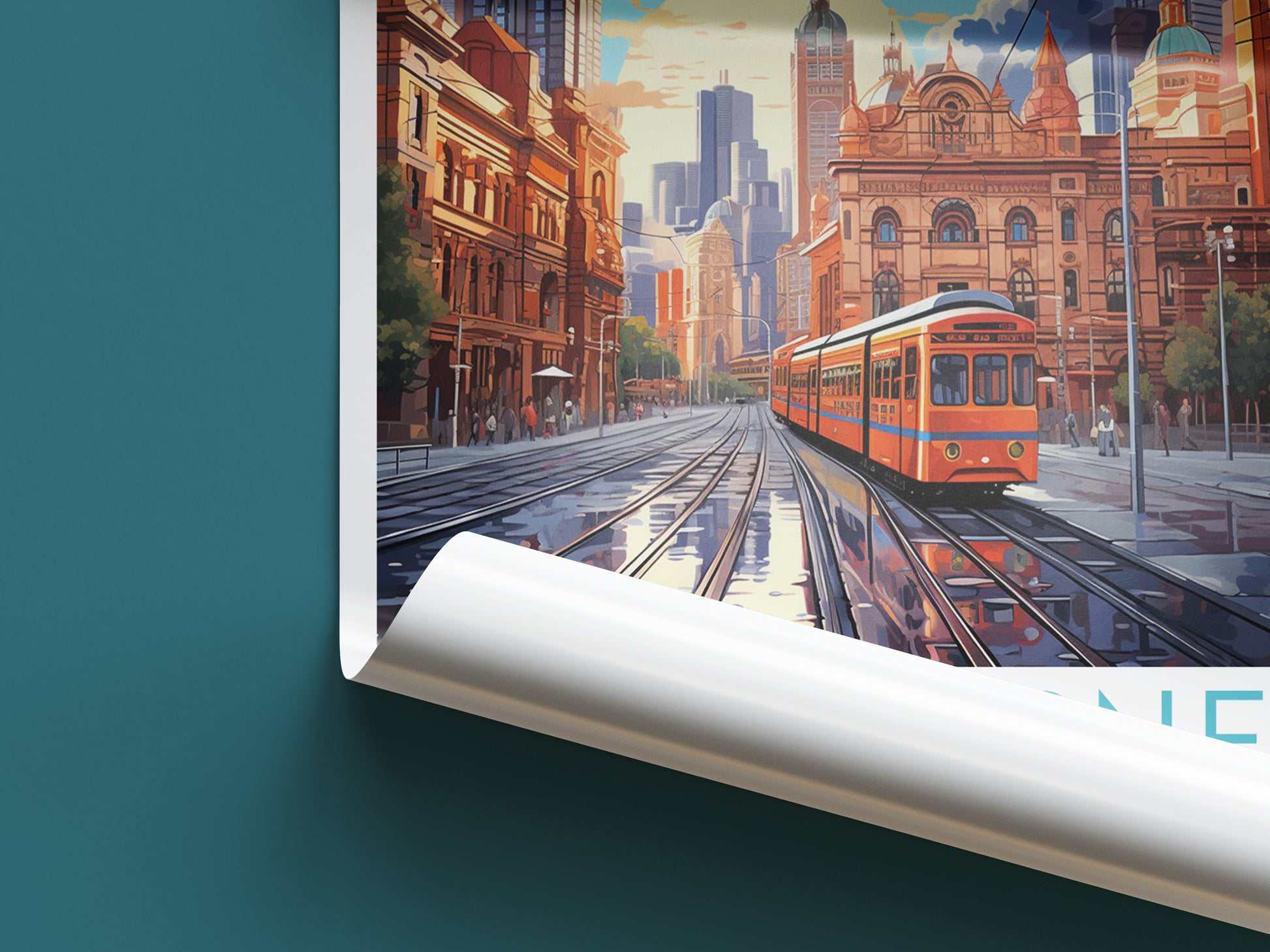 melbourne travel poster roll up australia