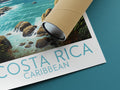 costa rica travel poster rolled caribbean