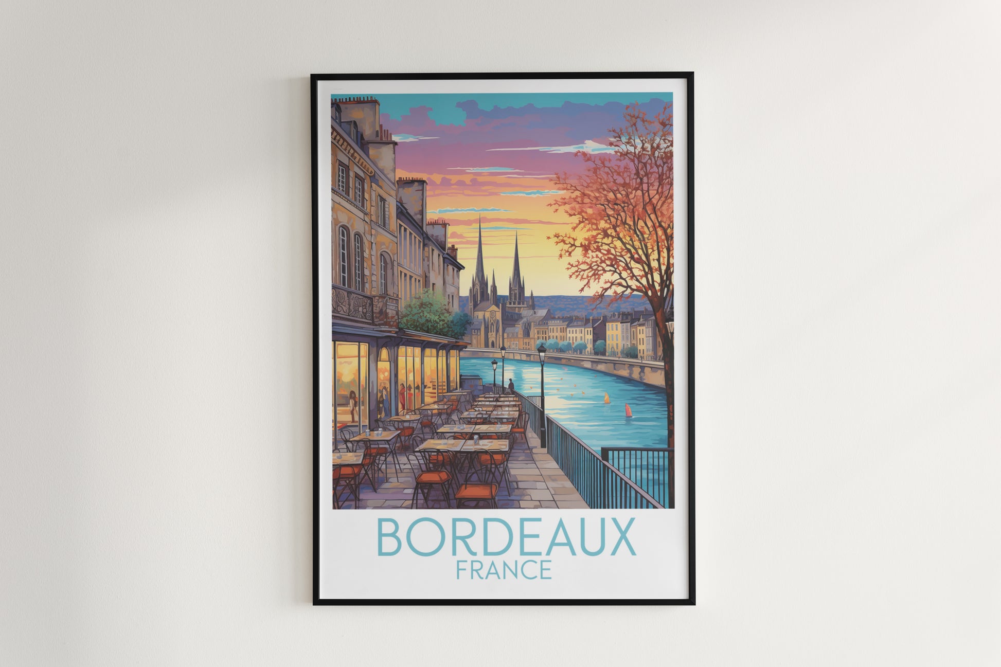 bordeaux travel poster hanged on the wall france