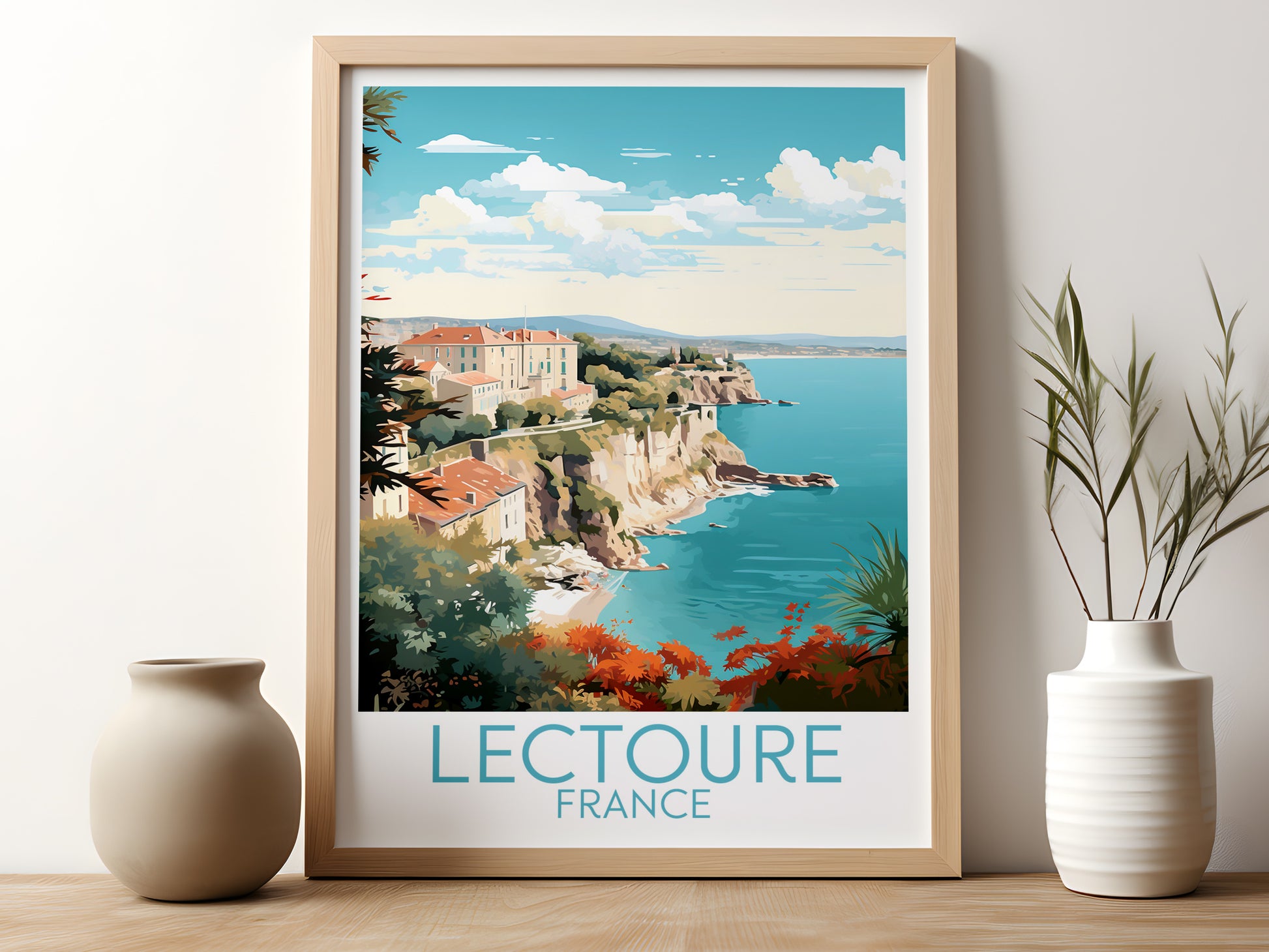 lectoure travel poster for kitchen france