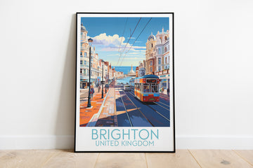 brighton travel poster on the ground united kingdom