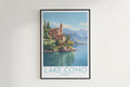 lake como travel poster hanged on the wall italy