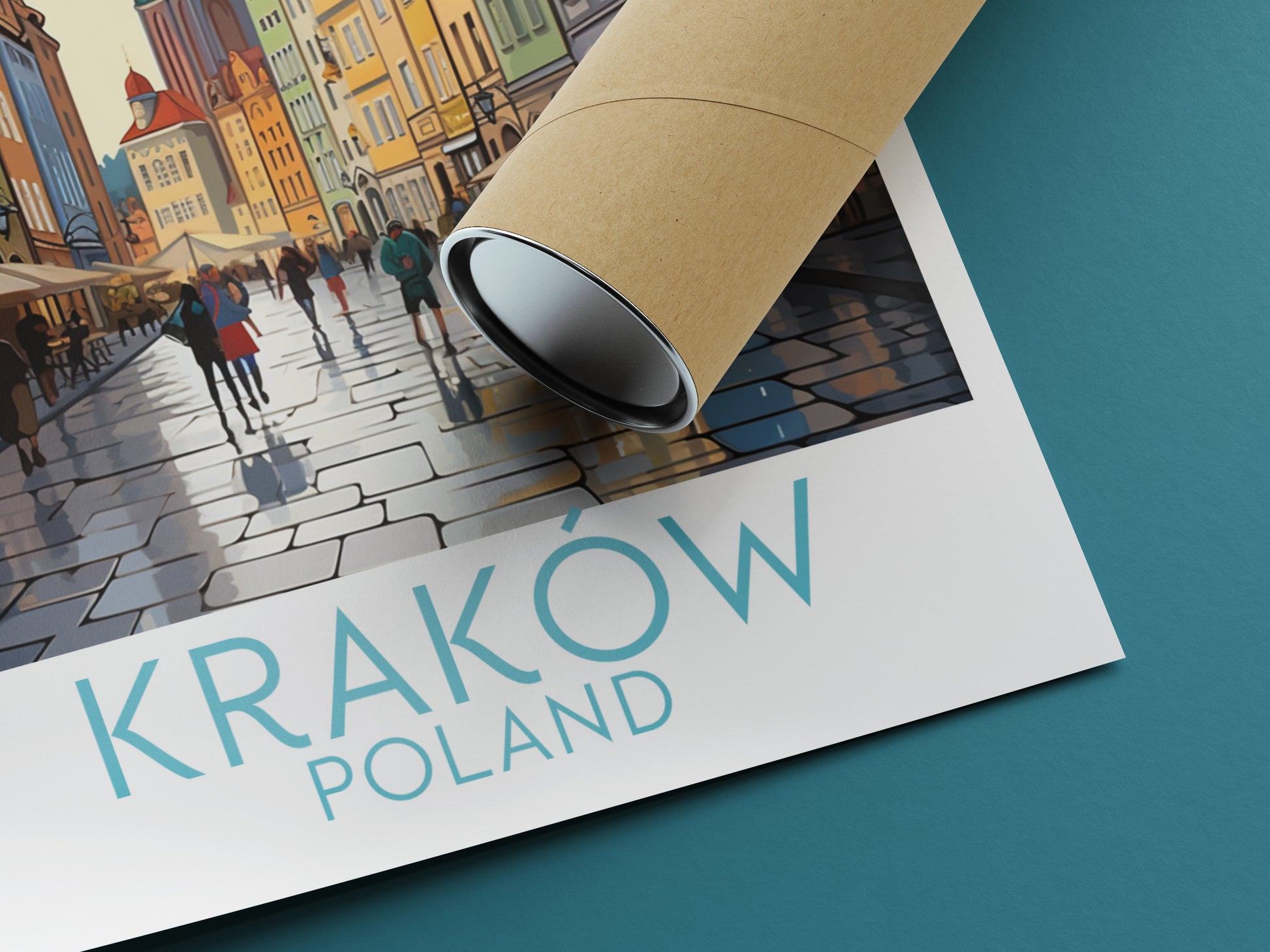 krakow travel poster rolled poland